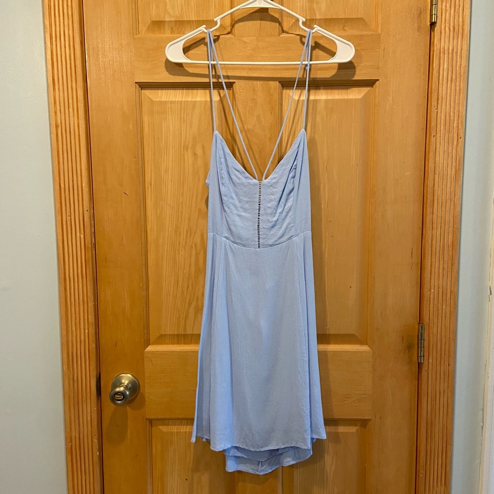 Lush Baby Blue A-Line Summer Dress - Size Medium